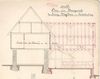 Schnittzeichnung zum Neubau einer Scheune hinter dem Wohnhaus, 1872 (StadtA Schwäb. Hall 27/0316)