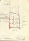 Schnittzeichnung zum Neubau anstelle des 1945 zerstörten Nebengebäudes, 1959 (Baurechtsamt SHA, Bauakten)