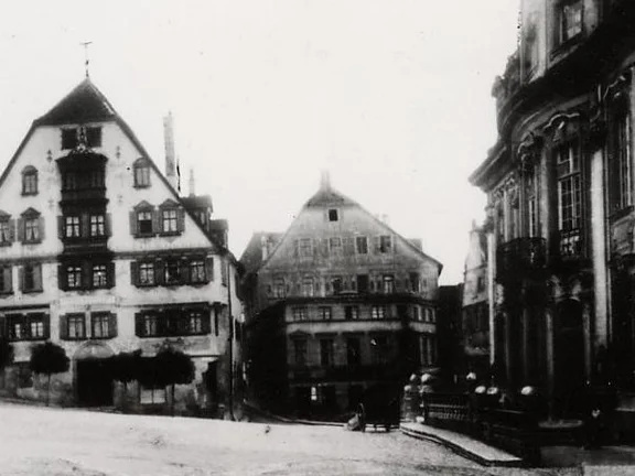 Ansicht des Marktplatzes um 1900 (StadtA SHA FS 05972)