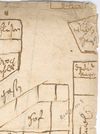 Ausschnitt aus einer Planskizze der nordwestlichen Altstadt vor dem Brand von 1728. In der rechten oberen Ecke ist das ''Wibl[ische] Hauß'' eingetragen. Offensichtlich stand vor dem Haus auf dem Marktplatz ein weiteres Gebäude (StadtA Schwäb. Hall 5/1665)