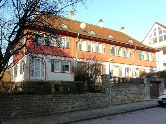Südansicht der Häuserzeile Urbanstraße 10-16, Januar 2008. Foto: Dietmar Hencke (StadtA Schwäb. Hall Server Häuserlexikon)