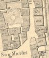 Ausschnitt aus dem Primärkataster von 1827. Das heutige Haus Blendstatt 2 mit der PKN 252 ist  am rechten Rand zu erkennen (StadtA SHA S13/0583)