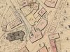 Ausschnitt aus dem Primärkataster 1827-1830, PKN 63a  ist in der Bildmitte gelb eingezeichnet (Plan: Geodatenportal Schwäbisch Hall /  Stadt Schwäbisch Hall, Fachbereich Planen und Bauen, Abteilung Vermessung).