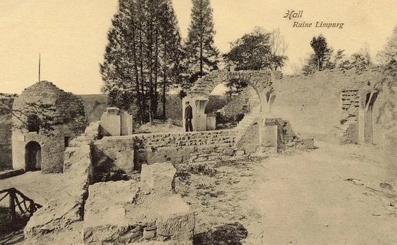 Reste des Palas, Ansichtskarte um 1905-1915 (StadtA Schwäb. Hall PK 03222)