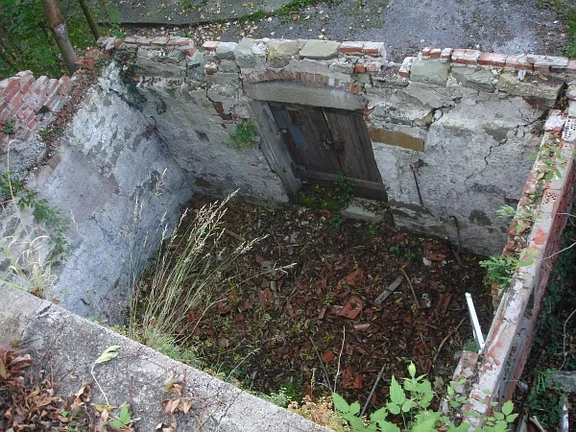 Blick von oben auf die Kellerhaus-Ruine, August 2007. Foto: Daniel Stihler (StadtA Schwäb. Hall FS 46208)