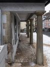 Säulengang aus Richtung Norden, Januar 2017. Foto: Dietmar Hencke (StadtA Schwäb. Hall DIG 09448)