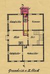 Grundriss des Ersten Stocks zum Anbau eines Aborts, 1909 (StadtA Schwäb. Hall 27/0450)