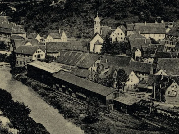 Ausschnitt aus einer Postkarte des Tübinger Verlags Gebr. Metz, um 1900 (StadtA Schwäb. Hall 02629)