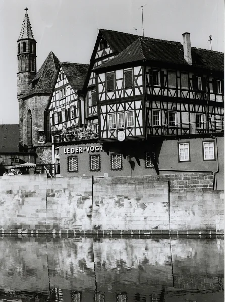 Ansicht des Ensembles nach erfolgter Renovierung, 1979. Foto: Hans Kubach (StadtA Schwäb. Hall FS 10659)
