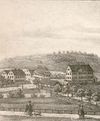 Vignette zu einer Stadtansicht um 1850. Lithografie von Wilhelm Haaf nach Aufnahme von F. Bonhöffer (StadtA SHA S10/0712)
