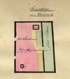 Grundriss des Dachstocks für einen Plan zur Aufteilung des Hauses zwischen den beiden Besitzern Jakob Ickert (rot) und Jakob Schuhmann (grün), 1887 (gelb: gemeinsamer Besitz)  (StadtA Schwäb. Hall 19/1052, Beil. 35)