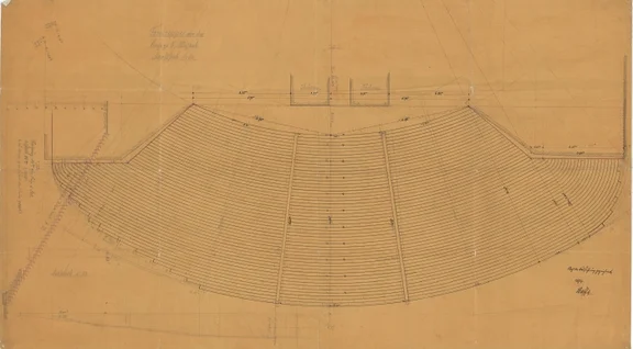 Im Zusammenhang mit Erneuerungsarbeiten erstellter, detaillierter Plan der Treppe mit zahlreichen Aufmaßen, 1894. Original im Baurechtsamt SHA (StadtA Schwäb. Hall DIG 3287)