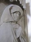 Detail des Grabsteins der 1468 gestorbenen Susanna von Thierstein, Ehefrau des Schenken Friedrich V. von Limpurg in der Josefskapelle im Großen Vikarienbau, Juni 2014. Foto: Daniel Stihler (StadtA SHA DIG 05405)