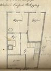Grundriss des II. Stocks auf einem Teilungsplan der Hausbesitzer Kaspar Weidner und Leonhard Stark,  1875 (StadtA SHA  19/1069, Beil. 12)