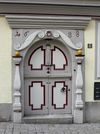 Haustür mit Holzgewände und Datierung auf 1688, 2007. Foto: Dietmar Hencke (StadtA SHA Server Häuserlexikon)