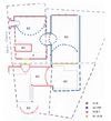 Altersplan der Keller unter den Häusern Hafenmarkt 4 (links unten), Hohe Gasse 1 sowie Neue Straße 1 und 3. Plan: Michael Weihs / Christian Schaetz (StadtA SHA S26/0191)