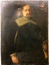 Portrait des Ratsherrn Johann Christoph Hetzel, 1647. Gemälde eines unbekannten Meisters (möglicherweise Johann Schreyer). Er und seine Frau waren in der zweiten Hälfte des 17. Jahrhunderts Besitzer des Hauses (StadtA Schwäb. Hall S12/0239)
