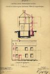 Schnitt und Ansicht der rückseitigen Ostfassade mit dem Abortanbau, 1902 (StadtA SHA 27/444)