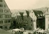 Wochenmarkt, 1952. Foto: Dr. Otto Weller [?] (StadtA Schwäb. Hall R102/049)