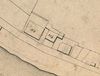 Ausschnitt aus dem Primärkataster  von 1827.  Das nicht nummerierte Gebäude ist schräg rechts unterhalb der Nr. 114 (= Unterlimpurger Straße 81)  zu erkennen (StadtA SHA S13/0842)