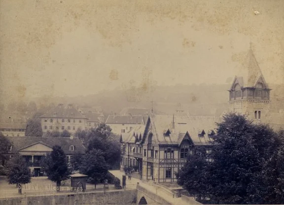 Altes und Neues Solbad. Foto von 1897 (StadtA Schwäb. Hall Seyboth F0029)