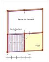 Rekonstruktion des 2. Stocks mit kleiner Bohlenstube. Plan: Albrecht Bedal (StadtA SHA Server Häuserlexikon)