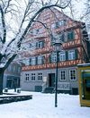 Winterszenerie um 1990. Foto: Hans Kubach (StadtA Schwäb. Hall FS Kub D 02067)