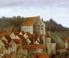 Ausschnitt aus der Stadtansicht von Hans Schreyer im Haalamt (Im Haal 2), 1643. Foto: Jürgen Weller, Fotograf (StadtA Schwäb. Hall CD 00 093)