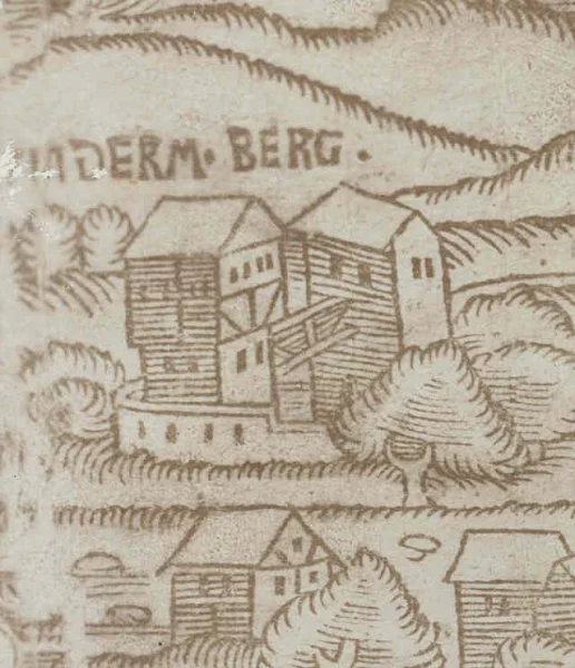 Ausschnitt aus einem angeblich um 1575 entstandenen Holzschnitt (StadtA Schwäb. Hall FS 10297)