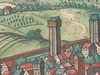 Ausschnitt aus der Stadtansicht in dem Buch „Civitates Orbis Terrarum“ von Georg Braun und Franz Hogenberg, um 1580 (StadtA SHA S10/0506)