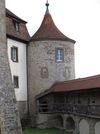 Turm an der Kaplanei, von Norden vom Wehrgang aus gesehen, Juni 2014. Foto: Daniel Stihler (StadtA SHA DIG 05466)