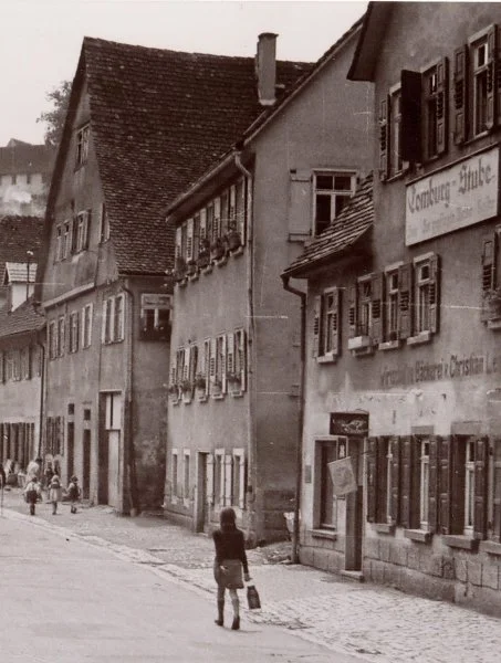 Ausschnitt aus einem Bild vermutlich aus den 1930er bis 1950er Jahren. Foto: Prof. Adolf Schuhmacher (StadtA Schwäb. Hall FS 49806)