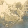 Ruine des Pulverturms, im Hintergrund Lange Straße und Zollhüttengasse, Mai 1953. Foto: Dr. Eduard Krüger (StadtA Schwäb. Hall FS 54121)