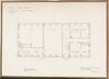 Plan des alten Bauzustands im Erdgeschoss zum Einbau von Wohnungen, 1958. Links befinden sich die beiden Schulsäle der katholischen Volksschule, rechts die Lehrerwohnung (Baurechtsamt Schwäb. Hall, Bauakten)