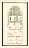 „Perspectivischer Grund-Riß“ des ersten und zweiten Stocks für das Wachhaus, um 1783. Man beachte bei der linken Skizze die straßenseitige Nische mit darin postiertem Wachsoldaten! (StadtA Schwäb. Hall 5/1804)