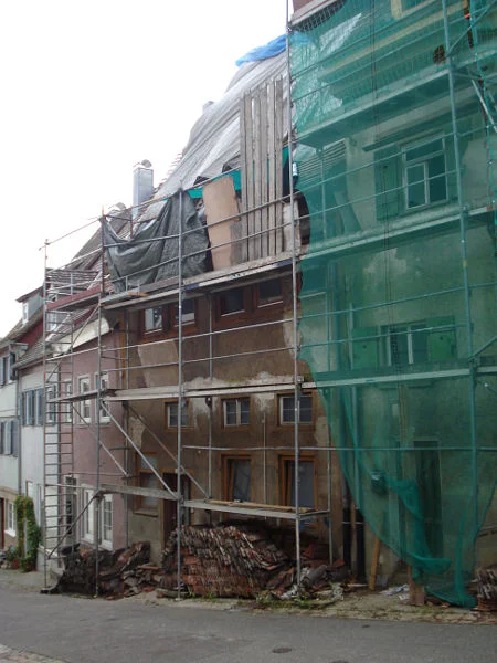 Nordseite während der Sanierungsarbeiten, Oktober 2009 (StadtA Schwäb. Hall DIG 02236)
