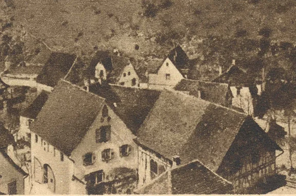 Ausschnitt aus einer 1918 gelaufenen Postkarte eines unbekannten Verlags (StadtA Schwäb. Hall PK 2101)