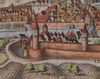 Der Faulturm auf der Stadtansicht von Matthäus Merian nach Vorlage von Leonhard Kern, 1643 (StadtA SHA S10/0506)