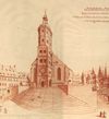 Ausschnitt aus einer Ansicht des Marktplatzes nach 1735. Nachzeichnung einer 1902 im Rathaus freigelegten und heute nicht mehr existierenden Freskomalerei von Johann Michael Roscher. Zu sehen ist auf diesem Bild die Brücke vom „Clausnizerhaus“ Am Markt 2 zum Kirchhof von St. Michael (StadtA Schwäb. Hall 16/0156)