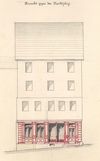 Plan zur Änderung der Fassade 1880, Seite zum Marktplatz hin (Baurechtsamt SHA, Bauakten Am Markt 13)