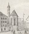 Auf einer frühen Mitgliedskarte der Turngemeinde von 1846 stehen vor der Kirche Turngeräte (Archiv der TSG Schwäbisch Hall, Leihgabe im Hällisch-Fränkischen Museum)