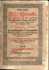 Titelblatt der 1599 in Hamburg erschienenen Erstausgabe des Faustbuchs von Georg Rudolf Widman, dessen Elternhaus das „Widmanhaus“ war (StadtA Alte Dr./304)