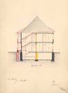 Erweiterung des Fischhauses 1881: Querschnitt (Baurechtsamt SHA, Bauakten Salinenstraße 3)