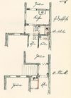 Skizze zum Einbau einer neuen Abortanlage zwischen Haupthaus und rückseitigemAnbau, 1913 (Baurechtsamt Schwäb. Hall, Bauakten)
