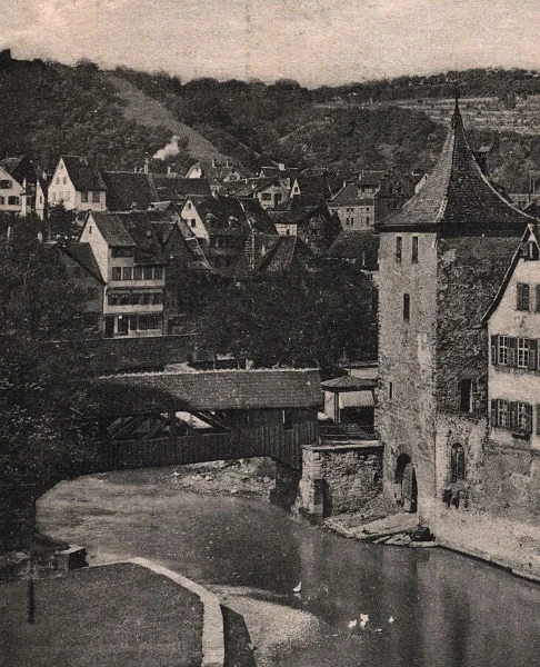 Ausschnitt aus einer Postkarte von 1909 (StadtA Schwäb. Hall AL-100/191)