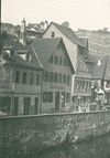 Ausschnitt aus einer Ansicht der Mauerstraße um 1910. Fotograf unbekannt (StadtA Schwäb. Hall FS 24517)