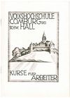 Deckblatt eines Prospekts der Heimvolkshochschule Comburg, um 1927 (StadtA Schwäb. Hall S01/2171)