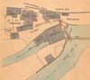 Lageplan der Heller’schen Mühle von 1913. Der Anbau dient nicht mehr als Pferde-, sondern als Schweinestall (StadtA SHA 21/1815)