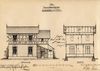 Seitenansicht und Schnitt aus den Bauplänen von Stadtbaumeister Christoph Kolb, 1887 (StadtA SHA H02/4469)
