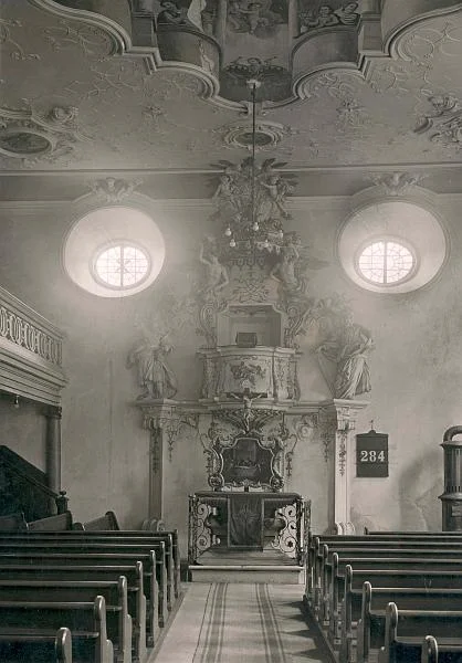 Innenansicht der Hospitalkirche aus den 1930er Jahren (StadtA Schwäb. Hall AL-0040)
